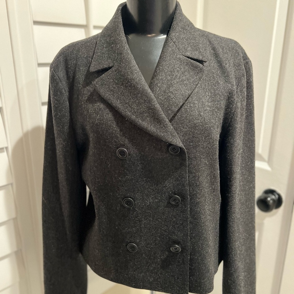 J. Crew Wool Blend Double-Breasted Women's Jacket in Charcoal
